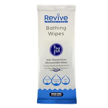 New Road Health Supply - No Rinse Bathing Adult Wipes, Disposable Shower Wipes, Microwavable Adult Wipes for Elderly and Bedridden, pH Balanced and Hypoallergenic, Travel and Camping Essentials, 25 Ct