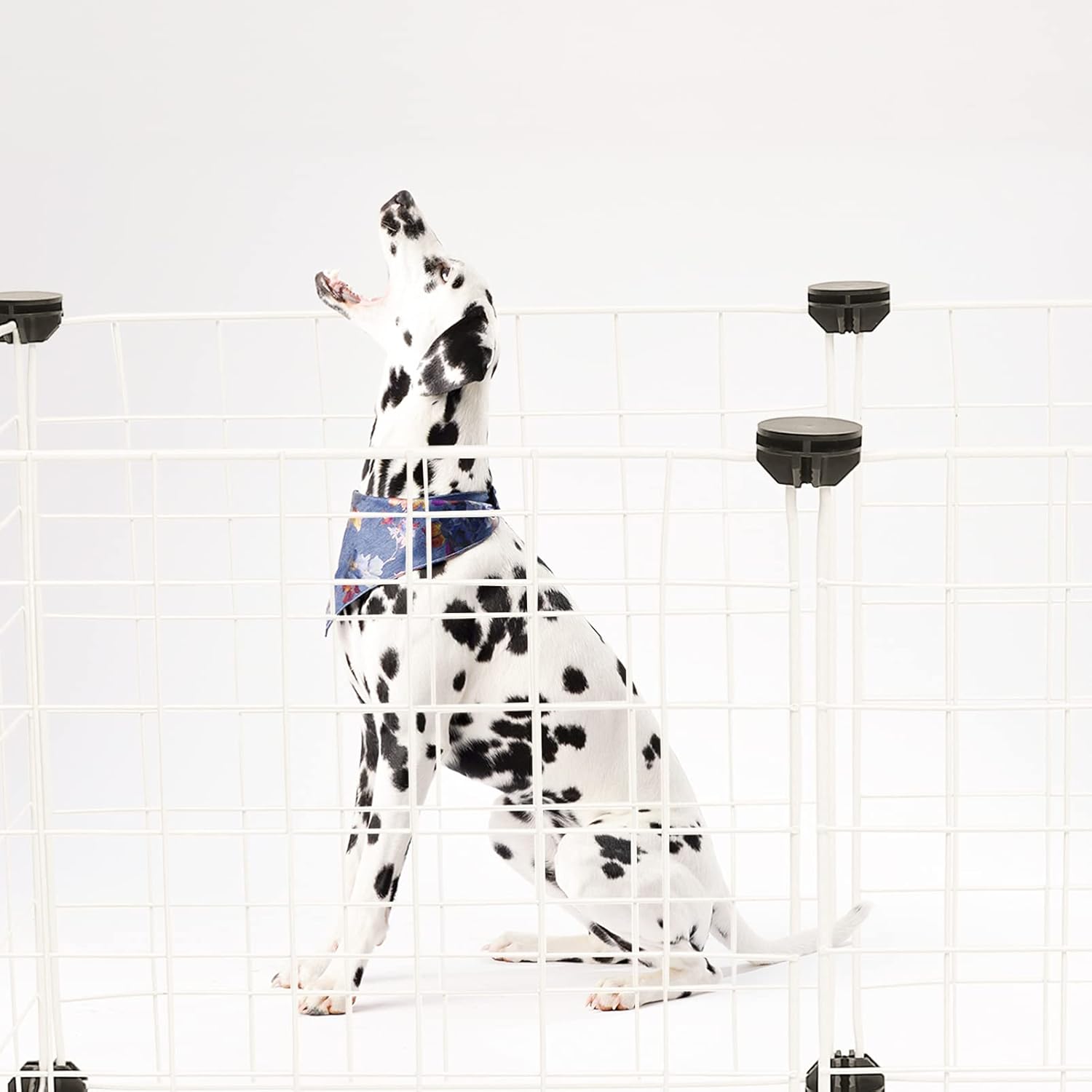 Sosoport Outdoor Pet Enclosure Retractable Pet Gate Iron Wire Dog Kennel Cat Cage House Home Decor