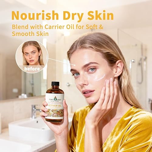 Miniatura 3 de EVOKE OCCU Aceite esencial de vetiver puro y natural para la piel, bricolaje, velas y fabricación de jabón, 4 onzas líquidas