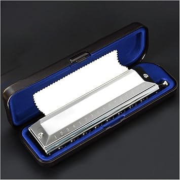 Beginners harmonica Chromatic Harmonica 16 Holes For Adults Professional Performance Level Beginners Self-study InstrumentSilver