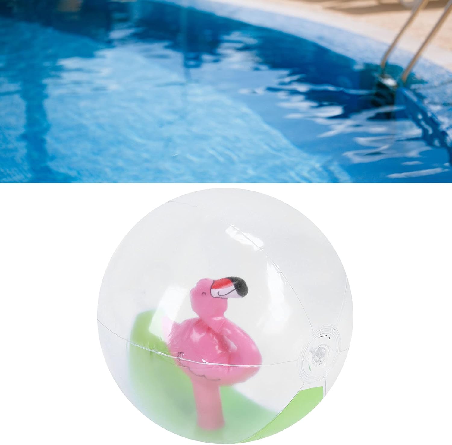Beach Ball, 3D Transparent Inflatable Swimming Pool Ball for Kids Water Play at Pool Beach Lake Parties Outdoor Games