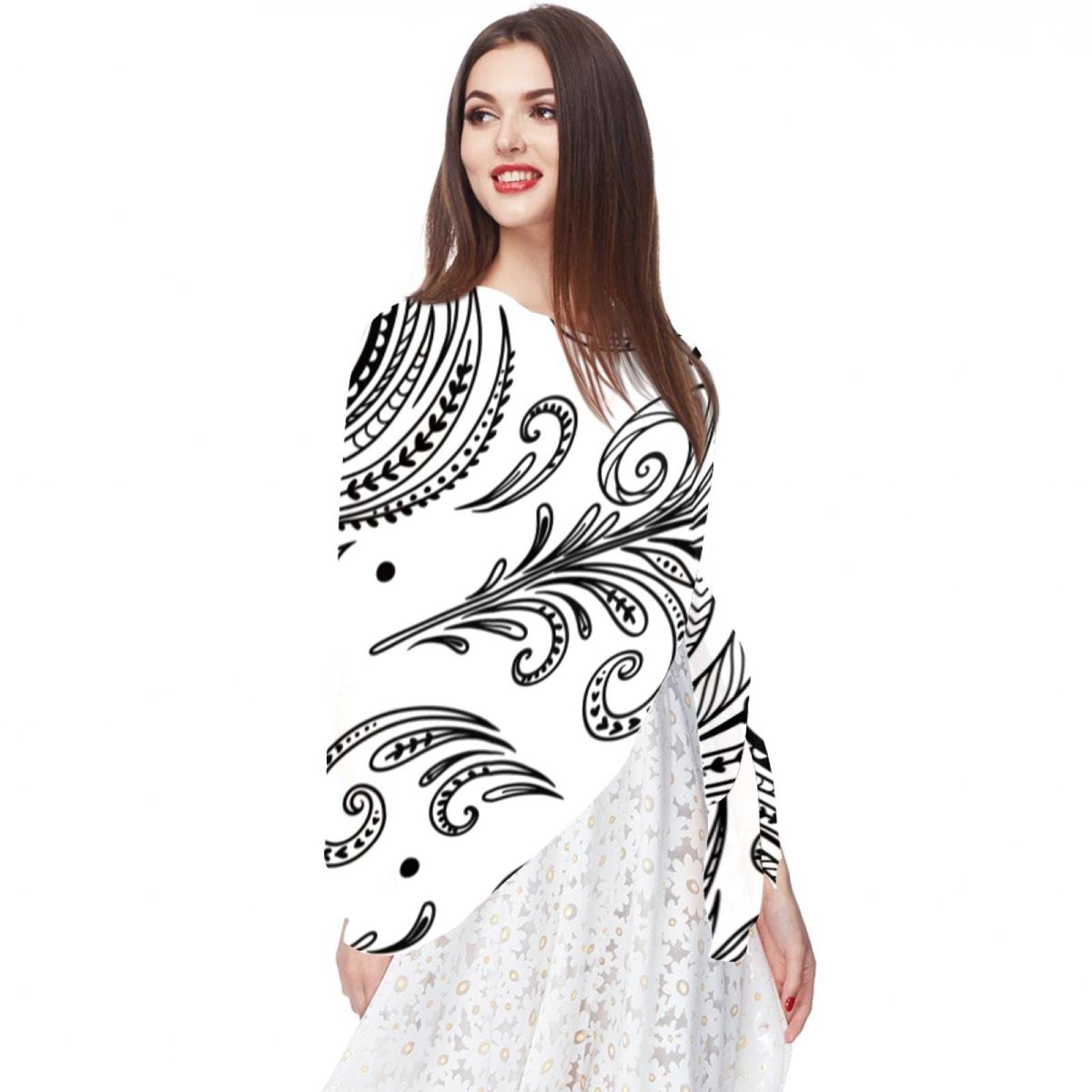 Women Lightweight Scarfs Fashion Head Scarf Vintage Sunflowers Print Scarves Girls Sunscreen Shawls for All Season