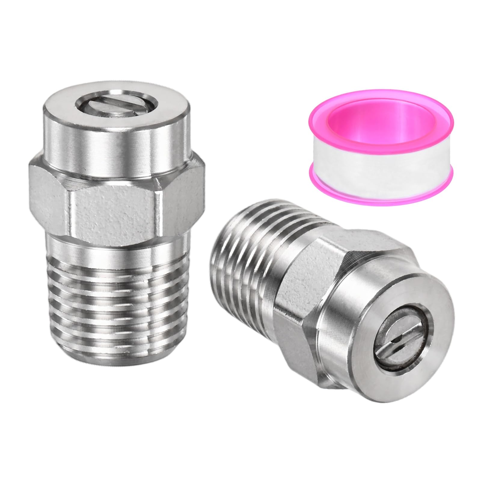 TIXIPEM 1/4IN Male NPT 15 Degree Surface Cleaner Tips [2PCS] - Pressure Washer Nozzles Cleaner Nozzle Replacement Use for Water Gun & Water Broom - [Stainless Steel-1.311MM Orifice]