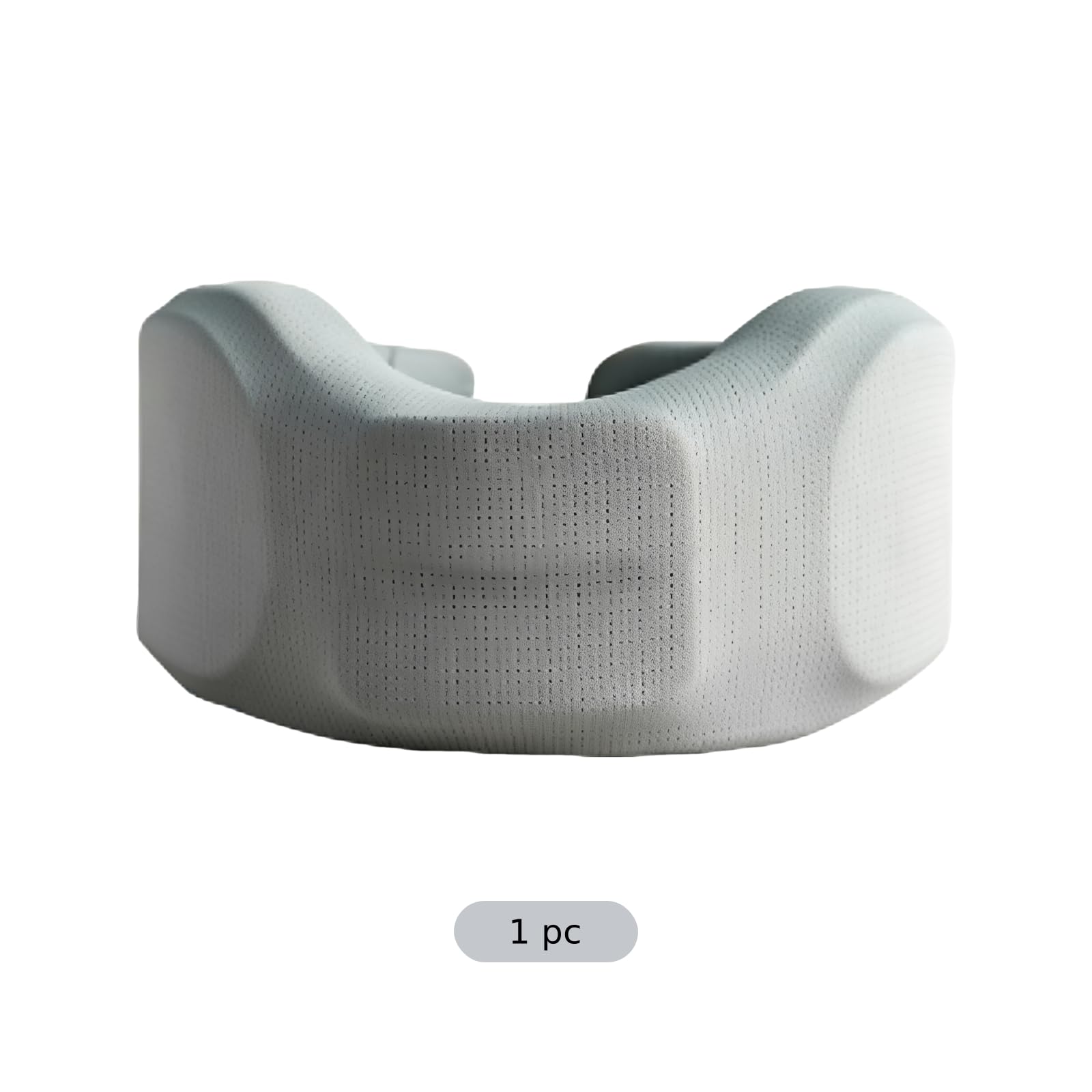 Nackenstütze zur Haltungskorrektur, weiche Halskrause mit bogenförmiger Stütze, atmungsaktive Ice Silk Nackenstütze zur Entlastung bei Müdigkeit, gerade Nackenposition, Grau, L 47,5 x 8,4 cm