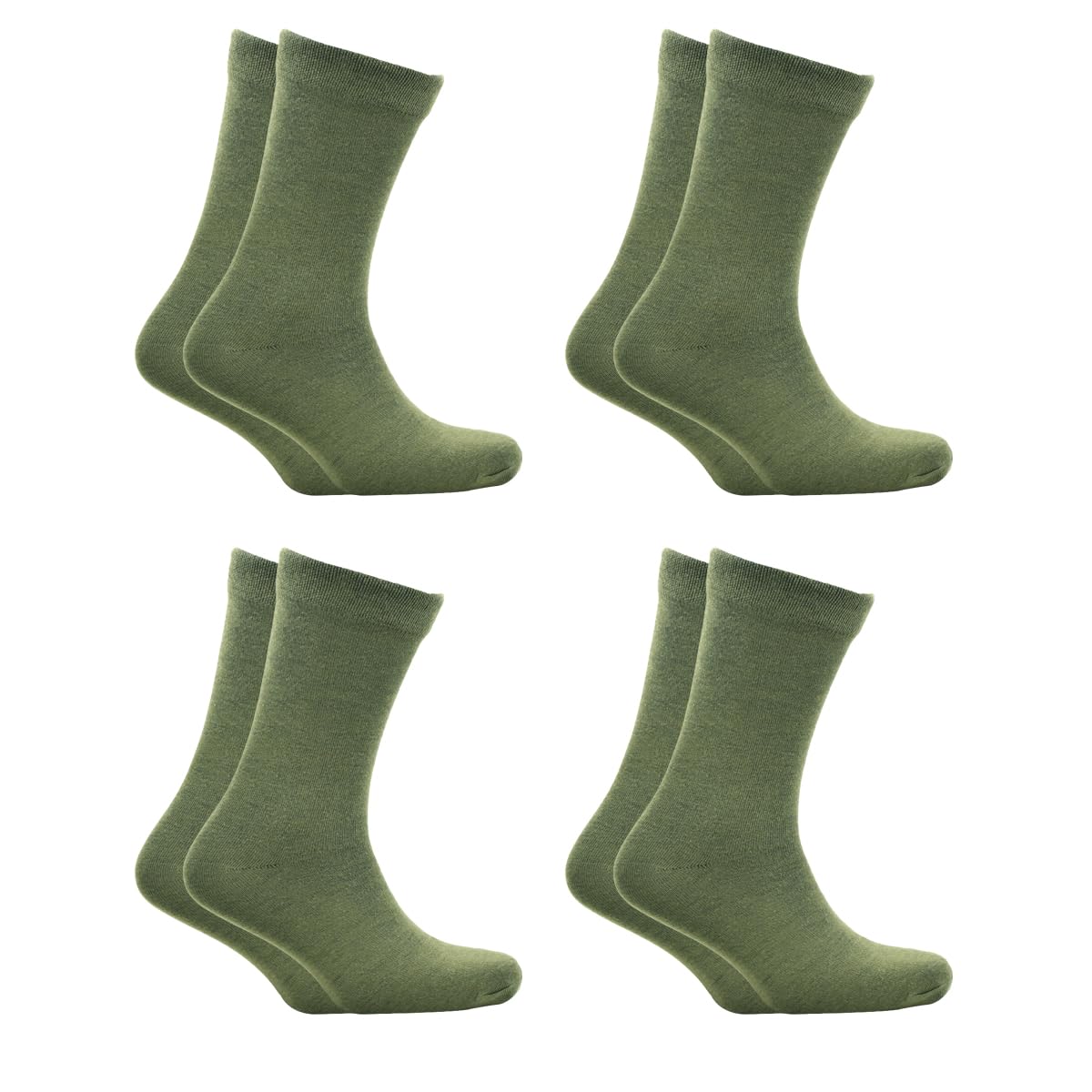 Army Dark Green Uniform Socks For Men Women Mid-Calf Length Solid Comed Cotton Organic Trekking Durable Comfort Formal Combo Free Size Pack Of 4 Pair-image-36