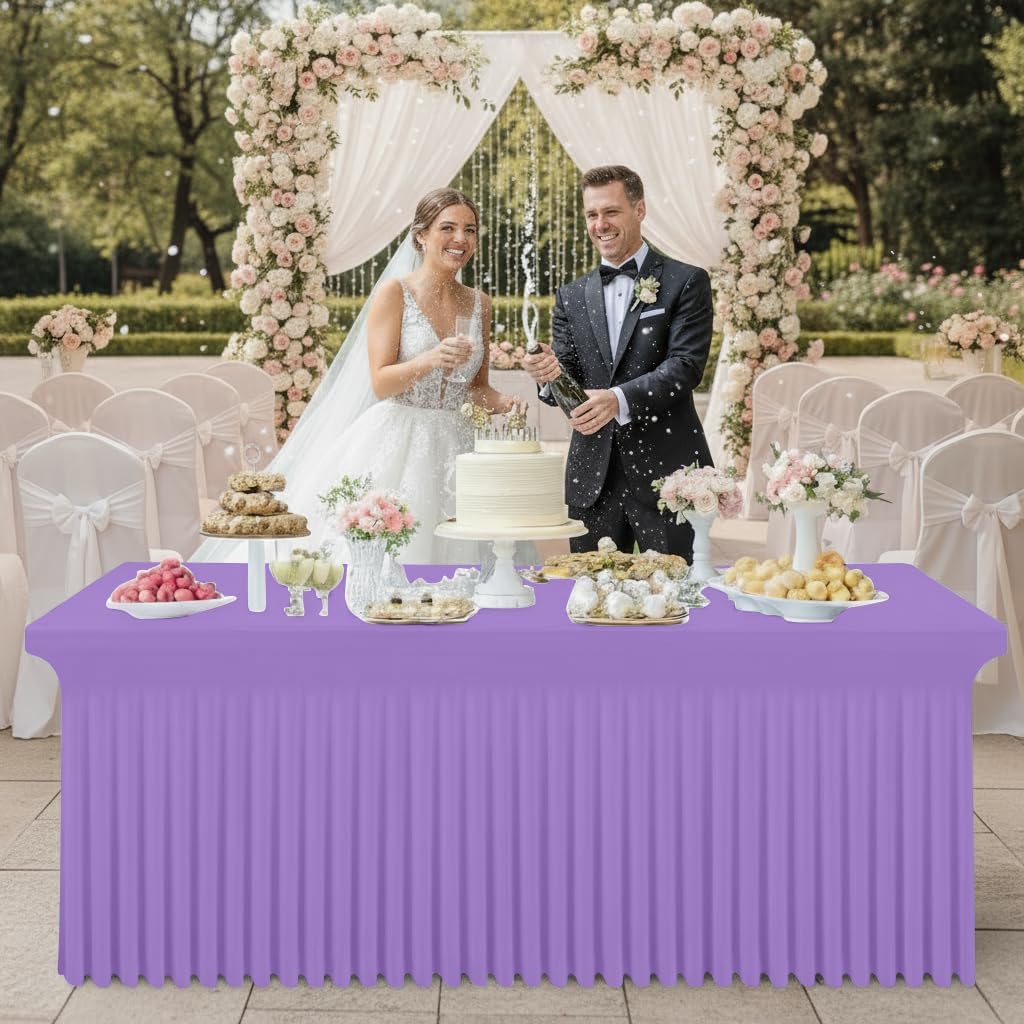  Spandex Elastic Fitted Table Cloth Skirt for 6FT Rectangle Table thumbnail