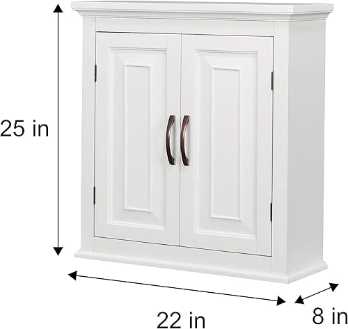 Miniatura 36 de Elegant Home Fashions Dawson Collection clóset de pared con estantes, color blanco Blanco,Gris,Espresso oscuro,Espresso,Blanco y