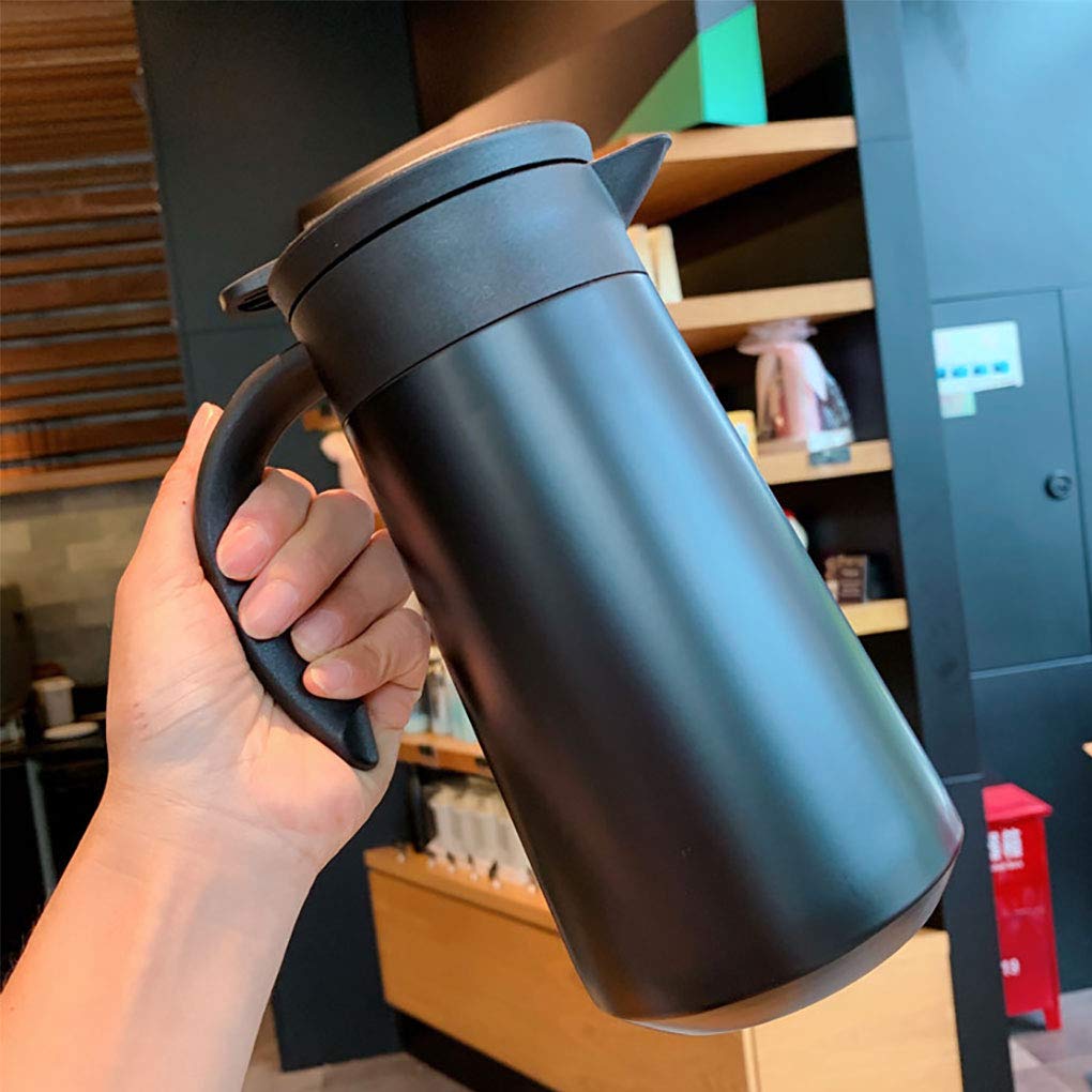 Thermo-Kaffeekanne aus Edelstahl, Isolierkanne für Kaffee, Milch und Tee, doppelwandig, vakuumisoliert, für Kaffee, Milch und Tee, 765 ml (schwarz)