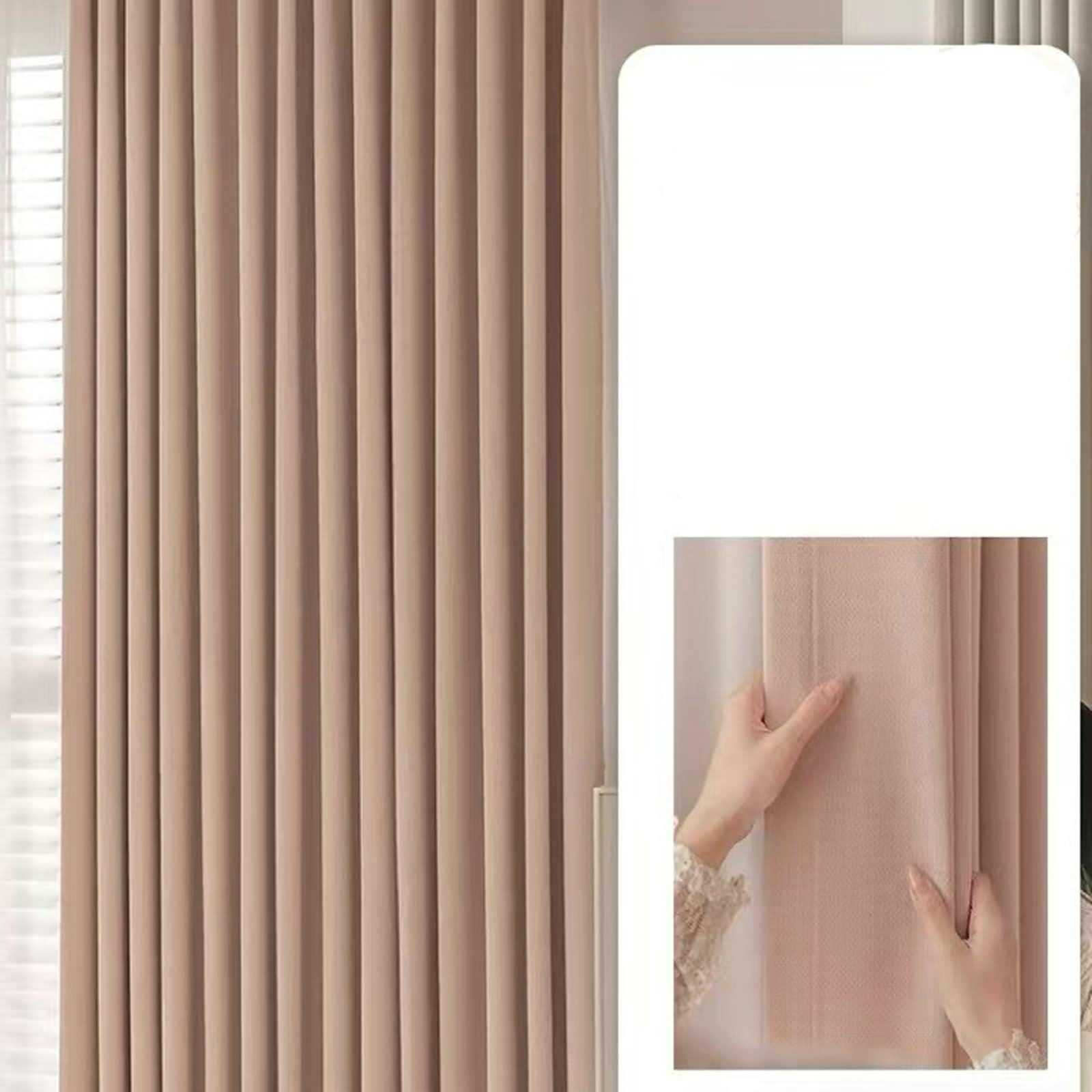 Rideaux Chambre Rose, Rideau Boheme Exterieur Couleur Unie avec Textures Tissées Mélange Polyester-Coton 2 Panneaux 137W x 244L cm