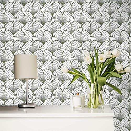 Heroad 1 Roll Brand Green Leaf Wallpaper Peel And Stick Contact Paper And 1 Roll Green Boho Wallpaper #TOP23