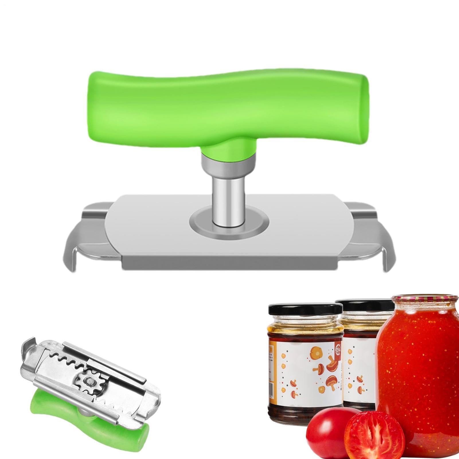 Muiltvoe Household Can Opener, Fixed Lid Opener with Glass Gripper, Multifunctional Bottle Openers, for Weak Hands Seniors Multifunctional Kitchen Tool