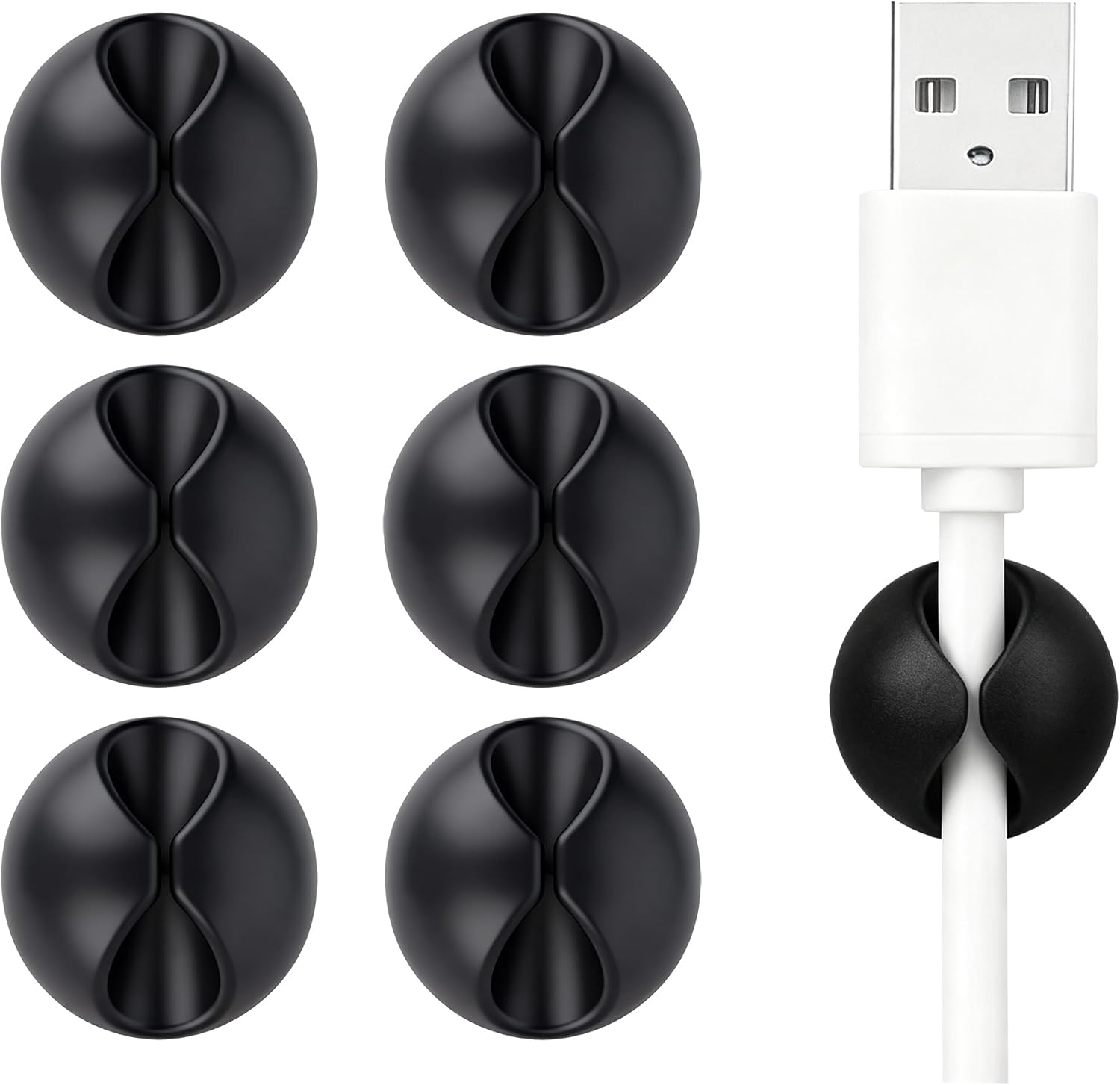 Ortarco Cord Cable Organizer Clips, 4 Pack Charging Wire Cable Holder With Power Strip Holder for Desk Nightstand Phone