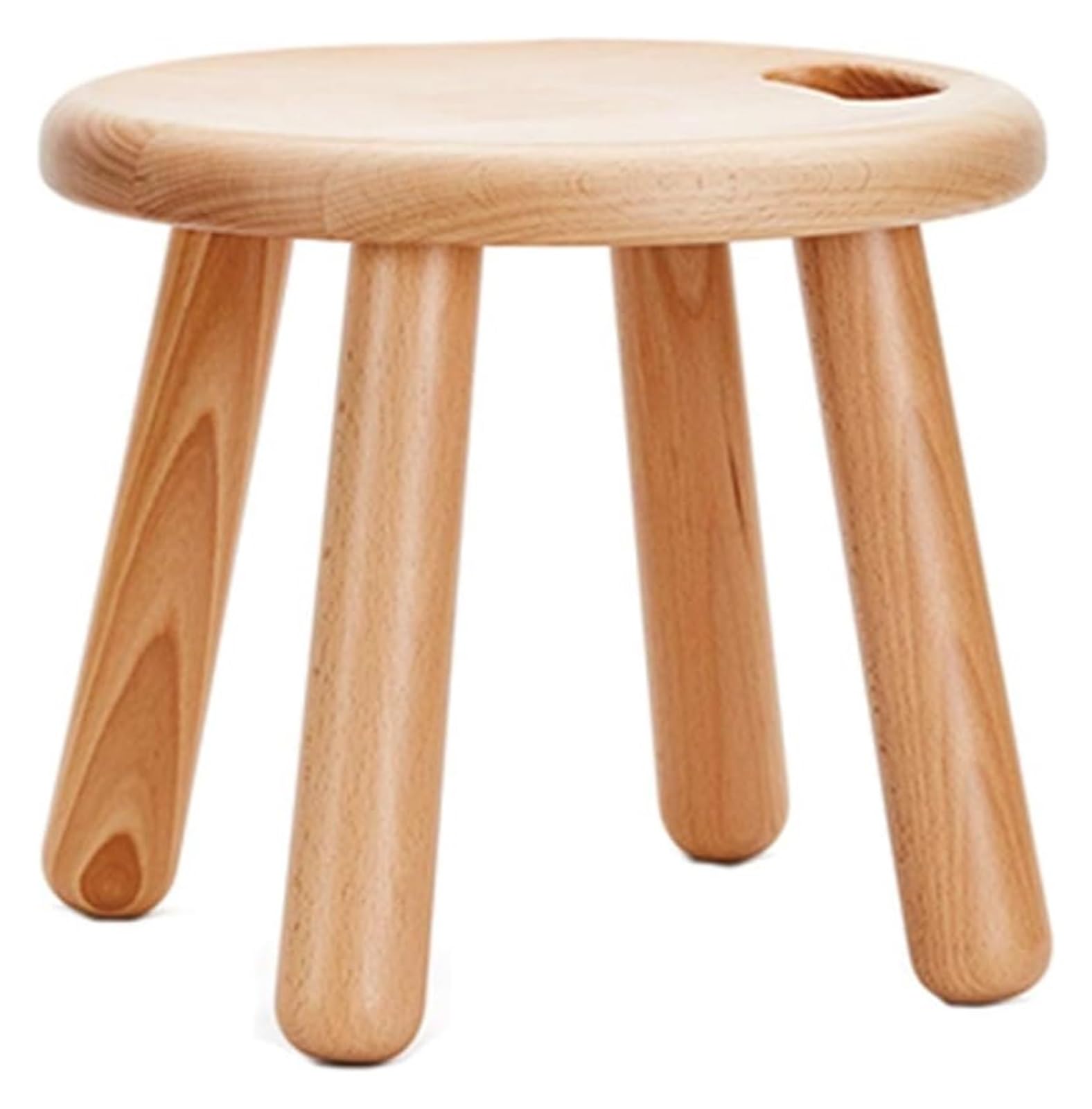 Tabouret de salle à manger en bois massif au design rond et durable