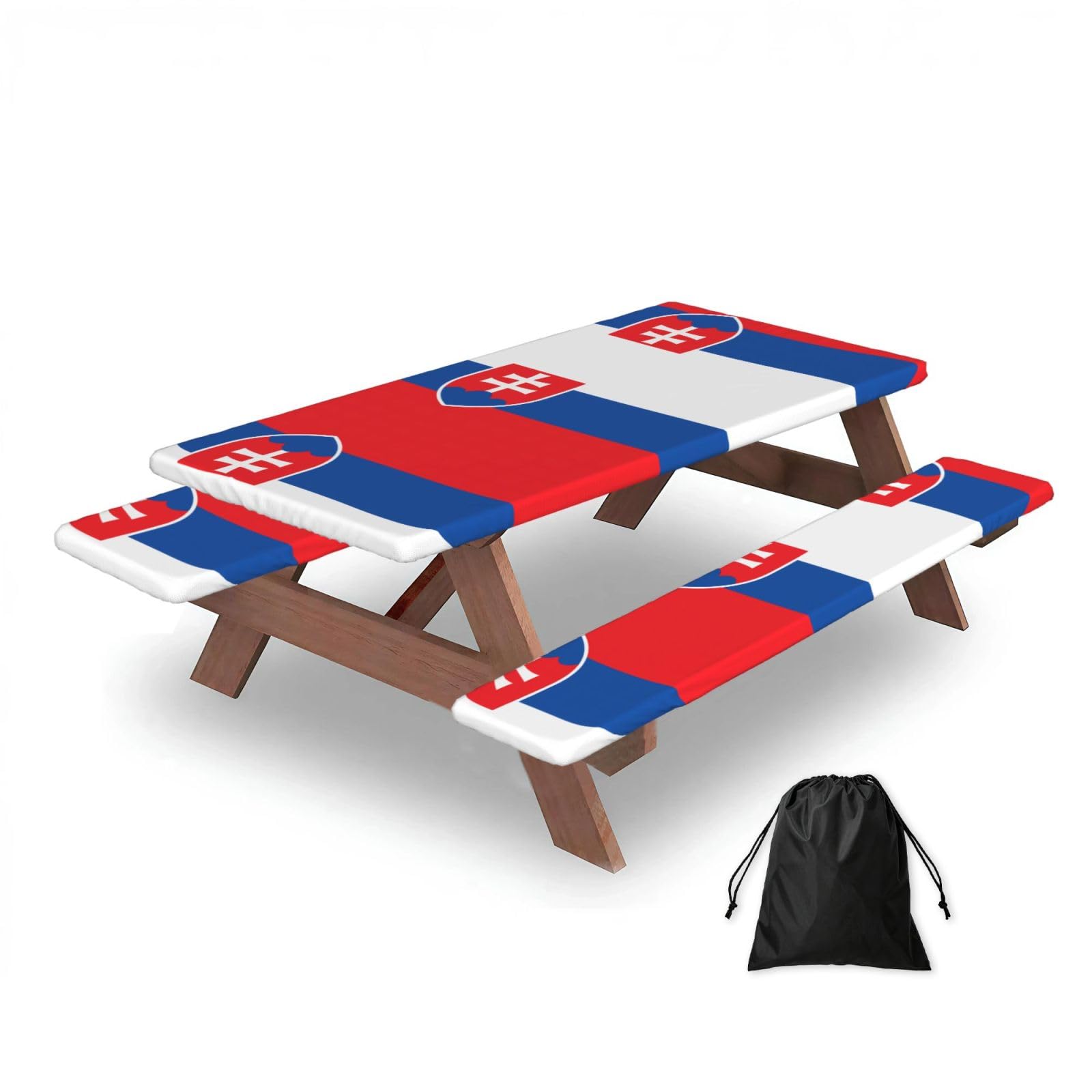 Flag of Slovakia Rectangular water-repellent picnic tablecloths, outdoor camping, picnic, BBQ