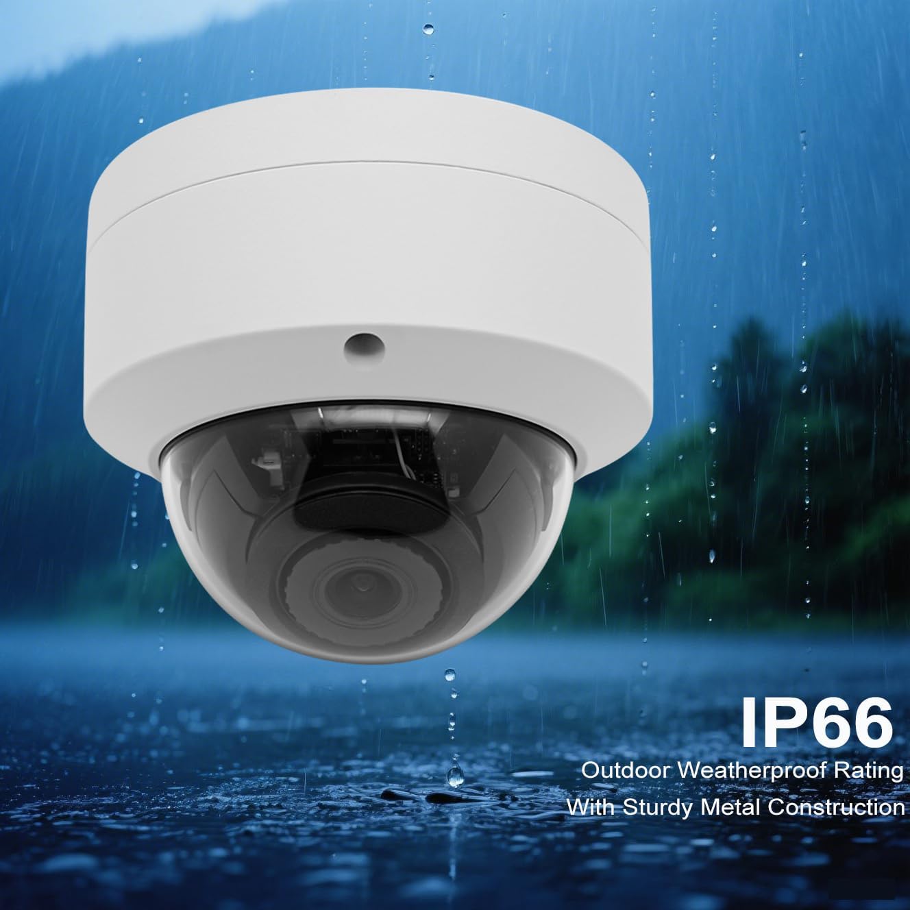 4MP PoE IP Vandal Dome Camera Outdoor/Indoor, IP Security Camera, 65ft Night Vision, IP66 Waterproof, 2.8mm Wide Angle Lens, 24/7 Recording, NDAA Complaint (Regular IR)