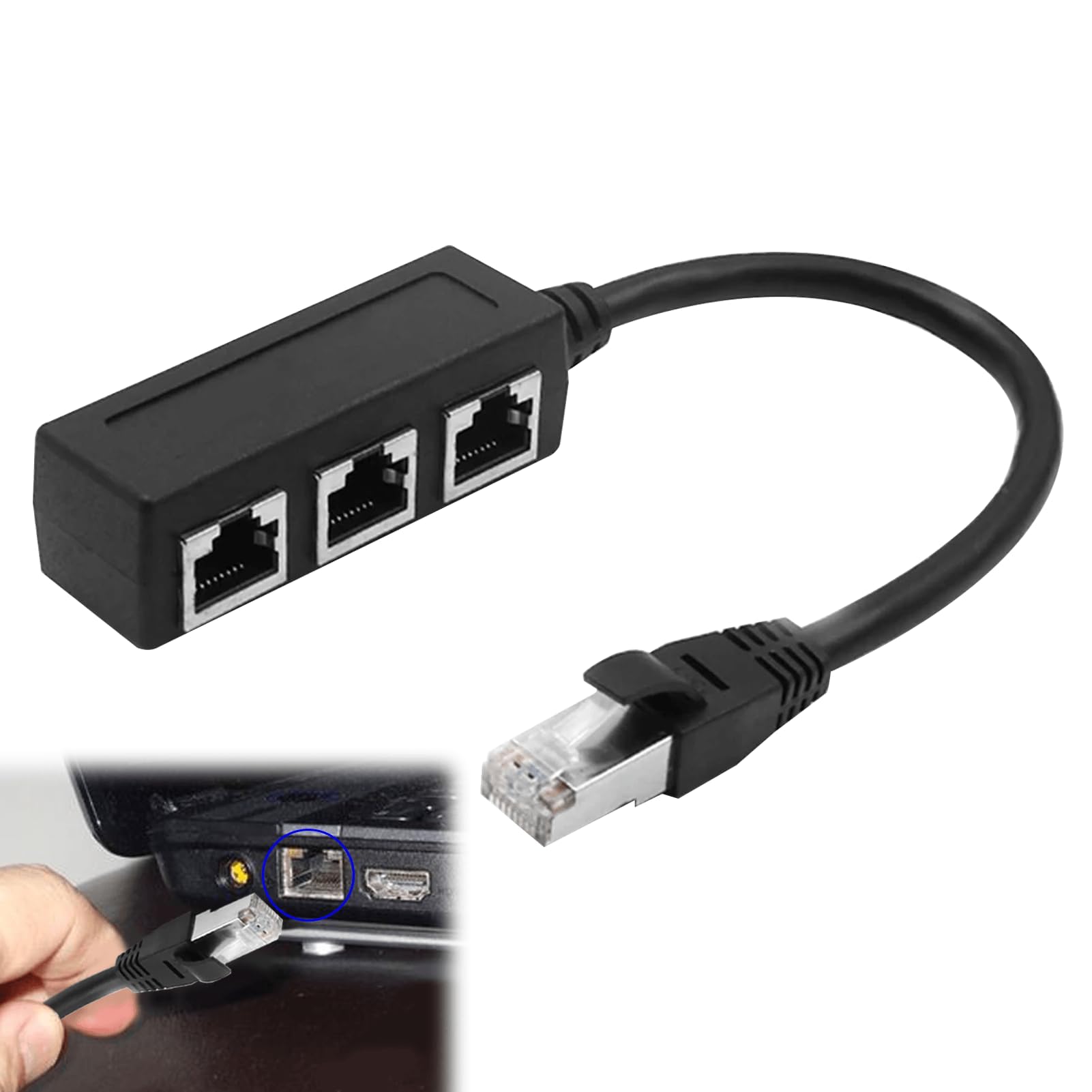 Lot De 2 Câbles Adaptateurs RJ45 Mâle Vers 2 Femelles (22,9 Cm) - Pour Commutation Réseau