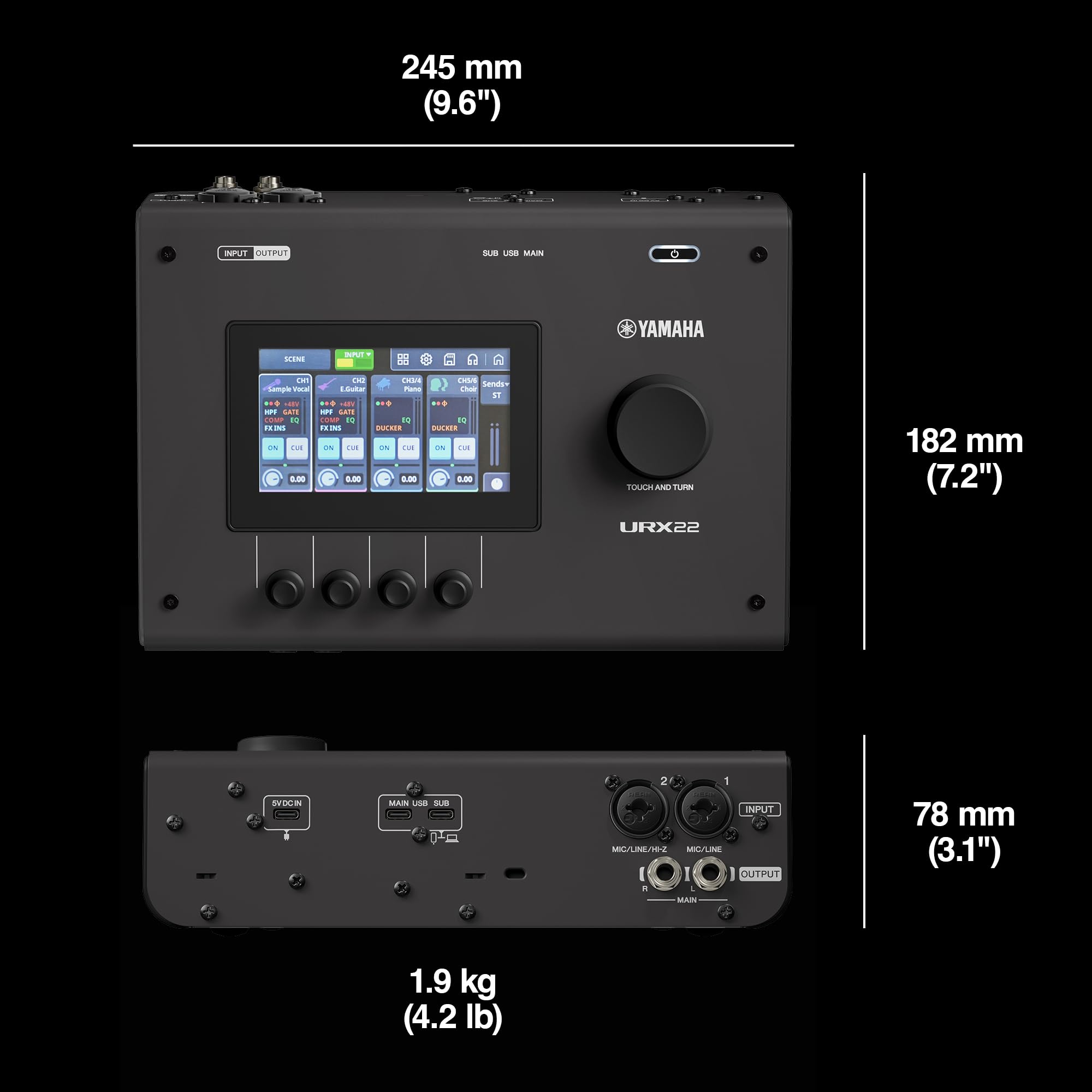 Yamaha URX22 4-In / 2-Out Dual USB-C Audio Interface With