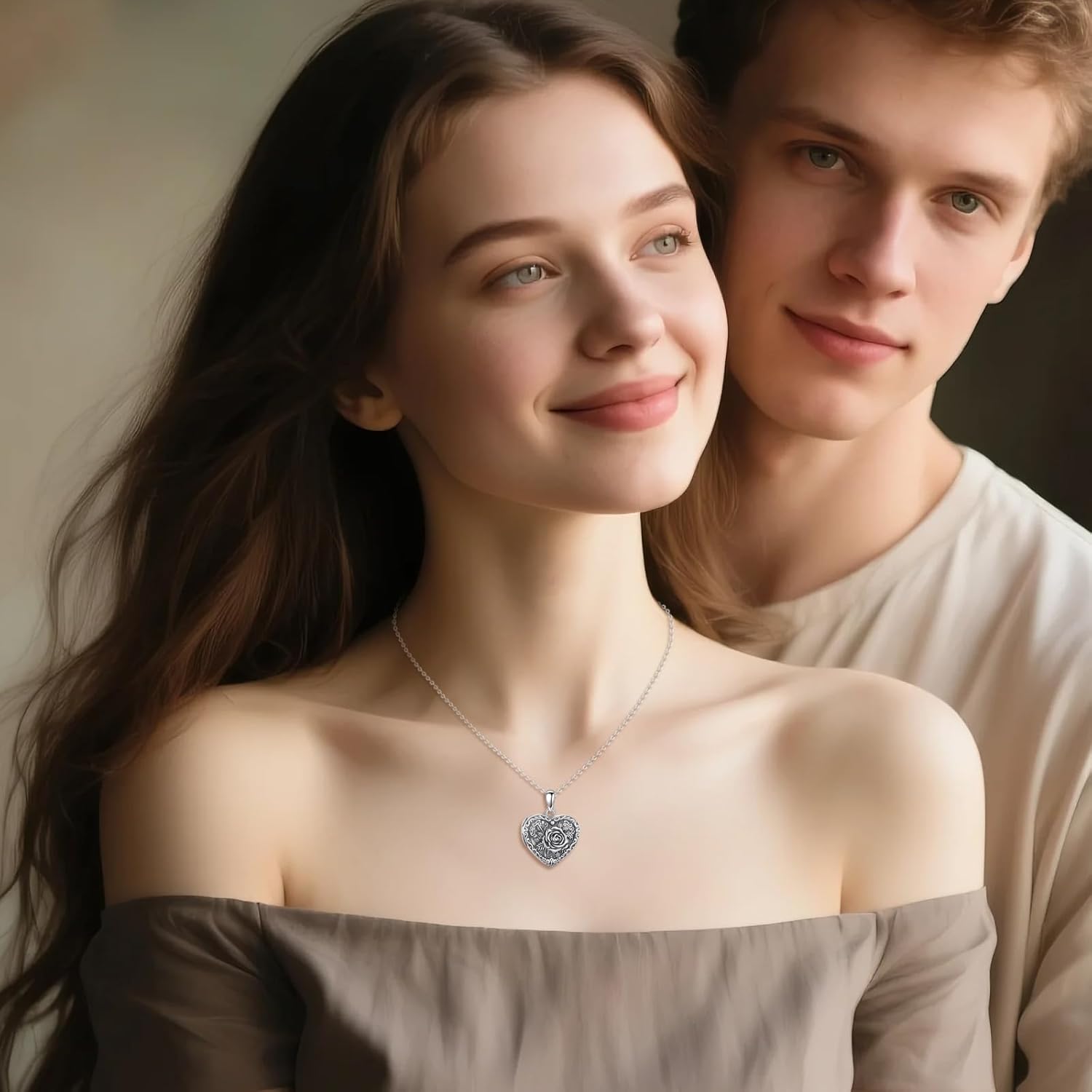 TIGER RIDER Rose Heart 925 Sterling Silver Locket Necklace Flower Pendant that Hold Picture Jewelry Gift for Women Birthday Christmas - Image 4