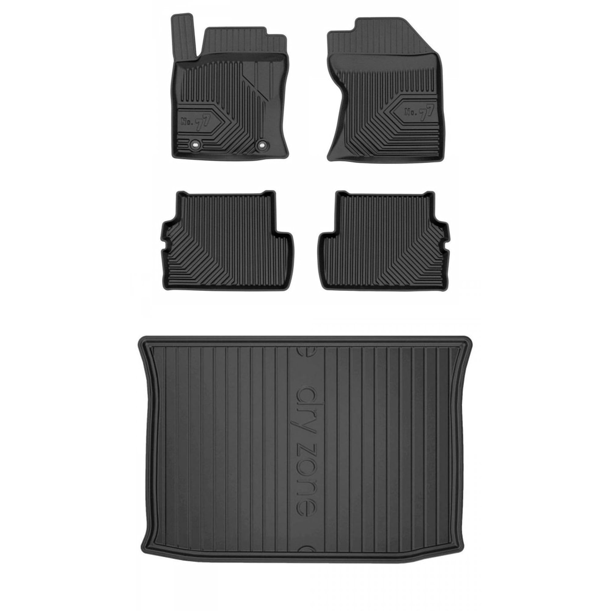 MOTOS Tappetini Gomma Per Opel Mokka II B (2020+) – Set Antiscivolo 4 Stagioni, Protezione Auto, Bordi Alti 3cm