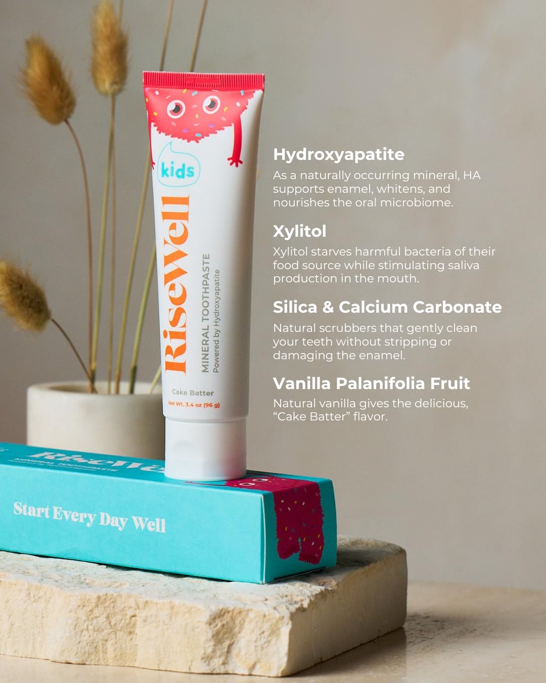 Risewell Kids Cake Batter Hydroxyapatite Pâte à dents