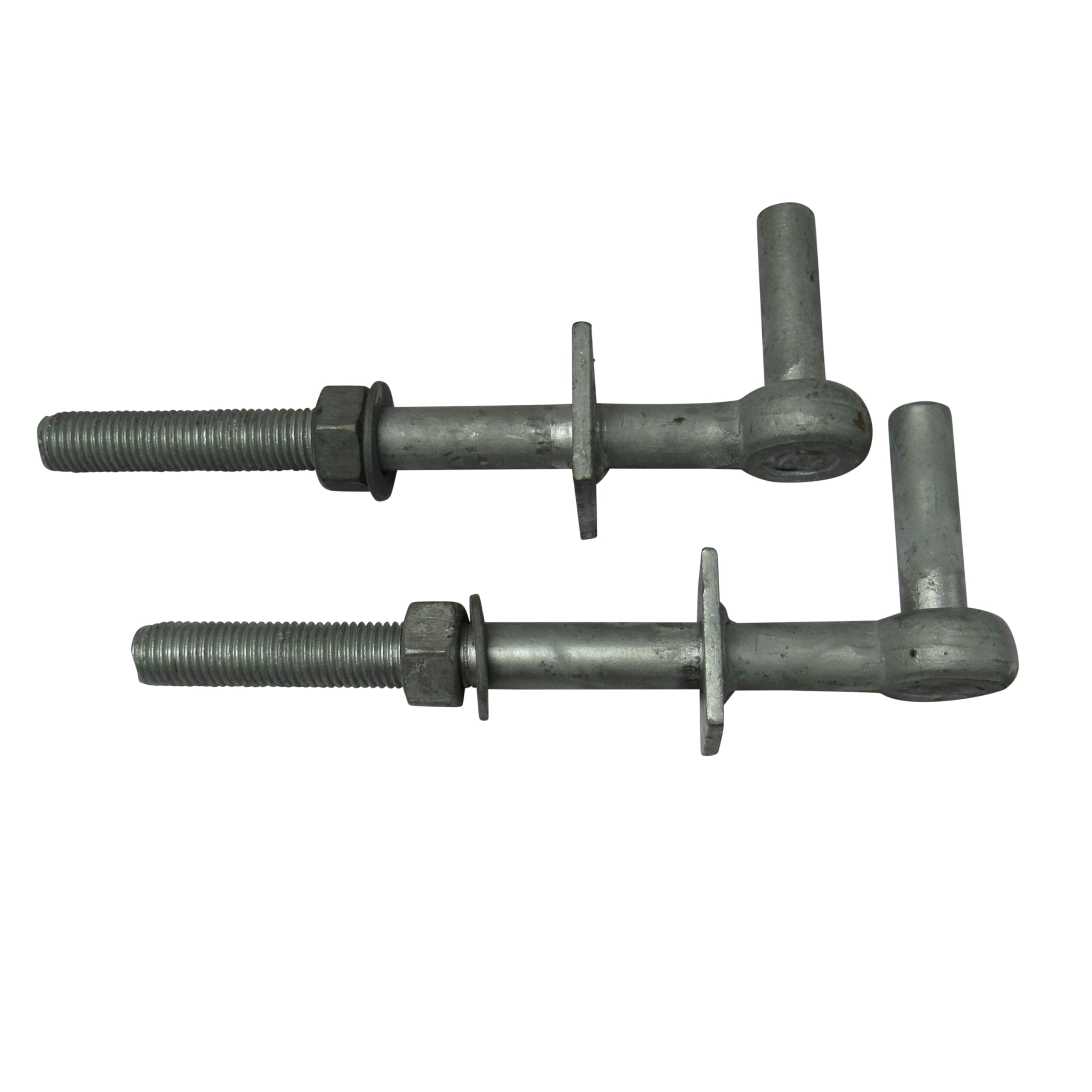 Galvanised Field Gate Hook to Bolts X2 8" - 18" (Heavy Duty Fieldgate Hinge Hanger) (12" with 3/4" Pin)