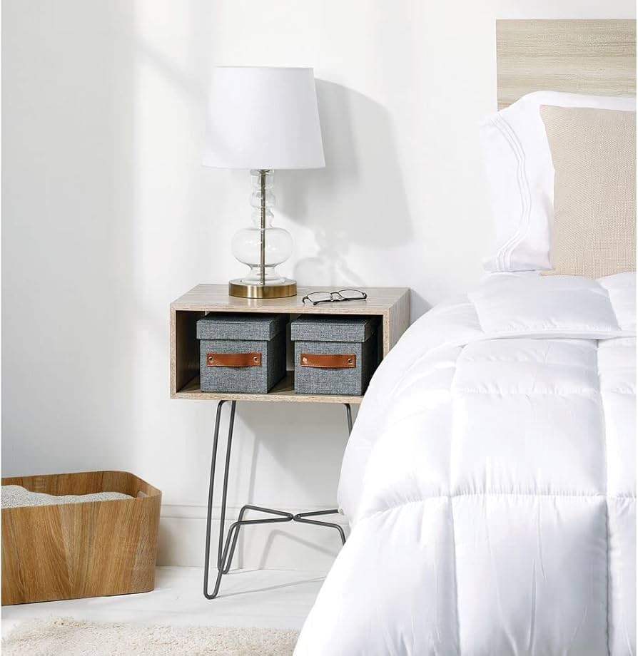 Amazon.com: mDesign Modern Industrial Side Table with Storage