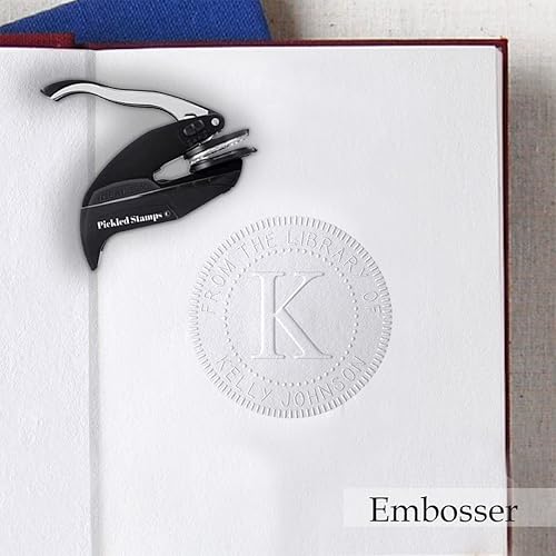 Miniatura 7 de Sello de biblioteca personalizado, autoentintado, mango de madera o relieve, elige tu color, estilo y diseño, sello de biblioteca personalizado -