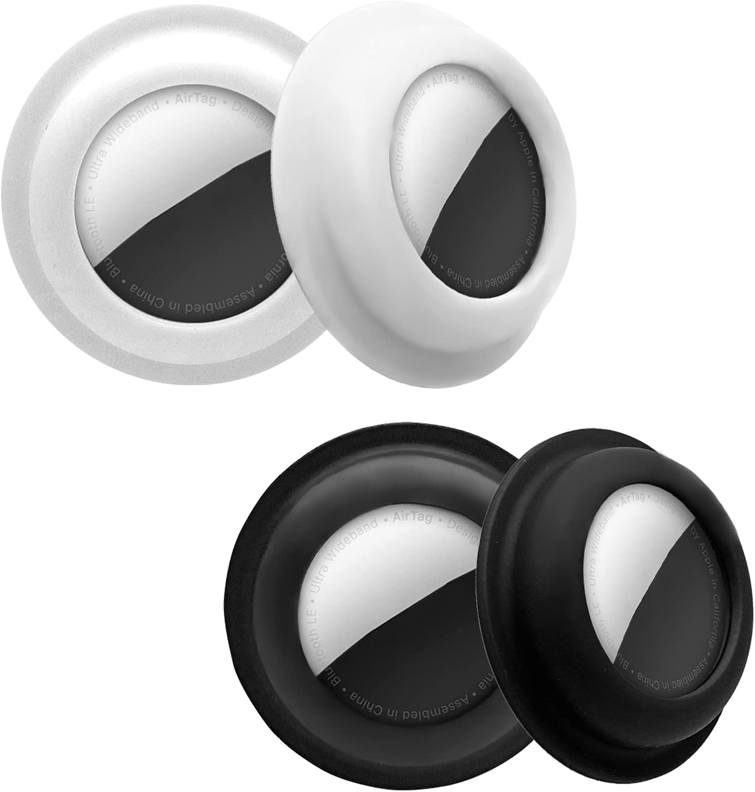 Aimtel Case for Apple AirTag Sticker (Fits 2nd/1st Gen), 4 Pack Air Tags Removable Adhesive Mount, Protective Silicone Holder for Sticking on Tv Remote, Luggage, Laptop, Headphones, Camera, iPad