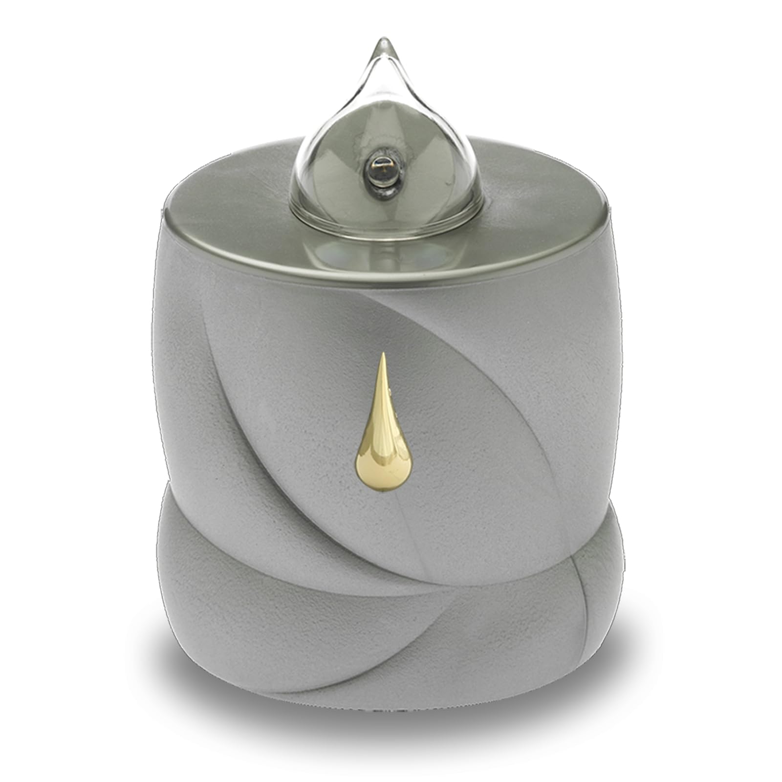 AROBA LED Grave Candle - Flickering Effect - Long Burning Time Up to 200 Days - Reusable - Silver Tear, Silver - Tear, 1 Grabkerze