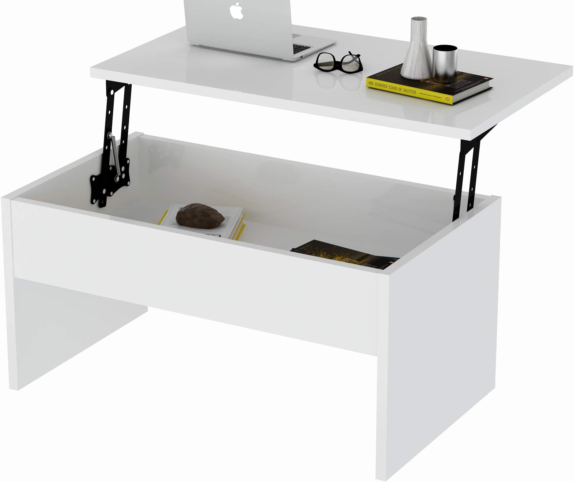 Smart Lift-Top Coffee Table (White)