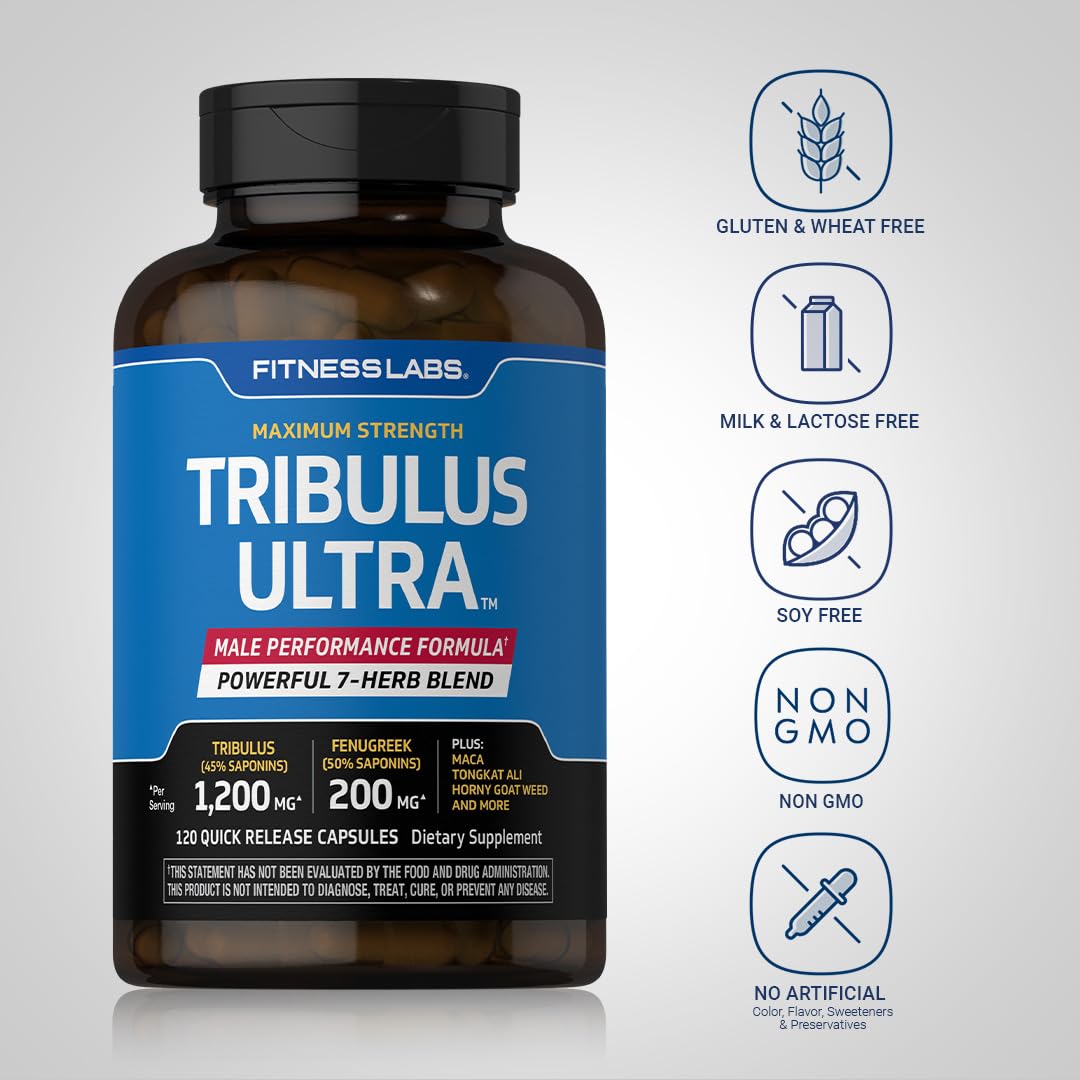 Fitness Labs Tribulus Terrestris for Men | 120 Capsules — Amazon image 3