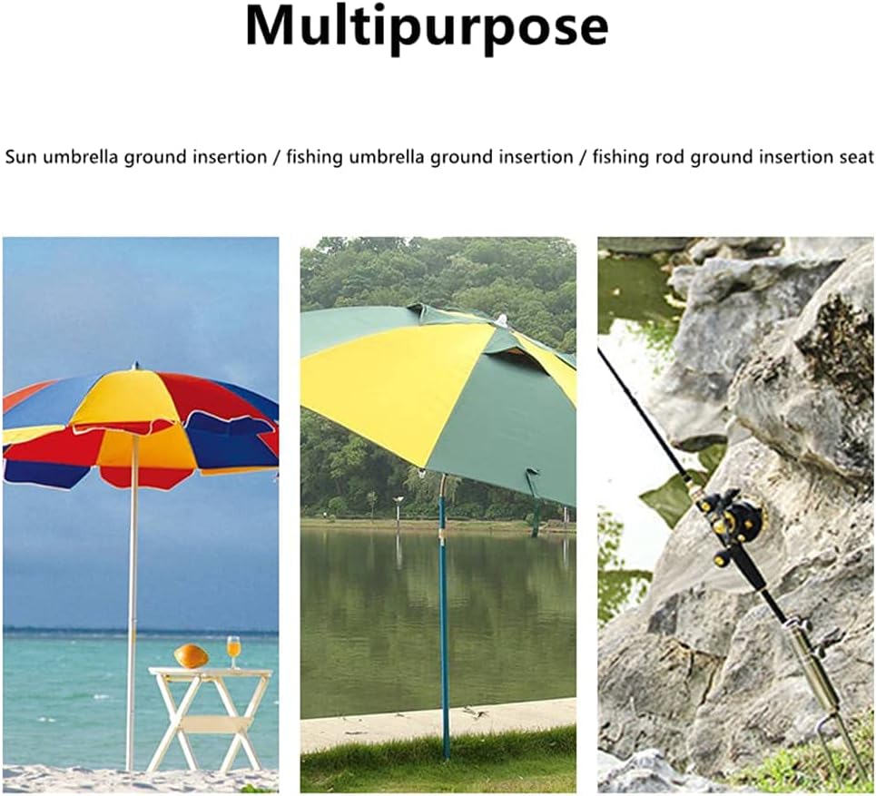 2 Pieces Patio Umbrella Steel Anchor, Heavy Duty Beach Umbrella Stand, Ground Grass Screw Holder Stands with 2 Forks for Lawn, Patio, Outdoor, Garden, Beach, Fishing