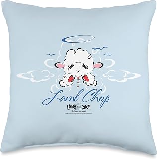 Lamb Chop retro clouds Throw Pillow
