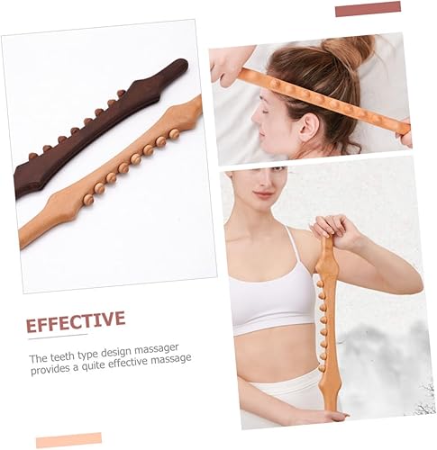 Miniatura 2 de Beavorty Gua Sha Masaje Palo de Masaje Palo de Masaje Rodillo de Hombro Rodillo Masajeador de Madera Palo de Masaje Manual Palo de Reflexología Palo