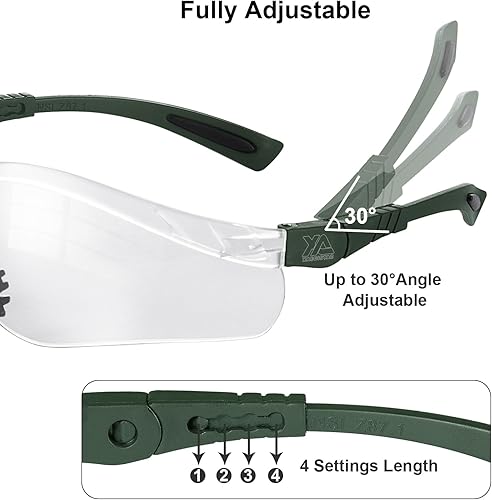 Miniatura 2 de xaegistac Shooting Glasses Anti-fog Shooting Range Eye Protection, Adjustable Safety Glasses with Zipper Hard Case