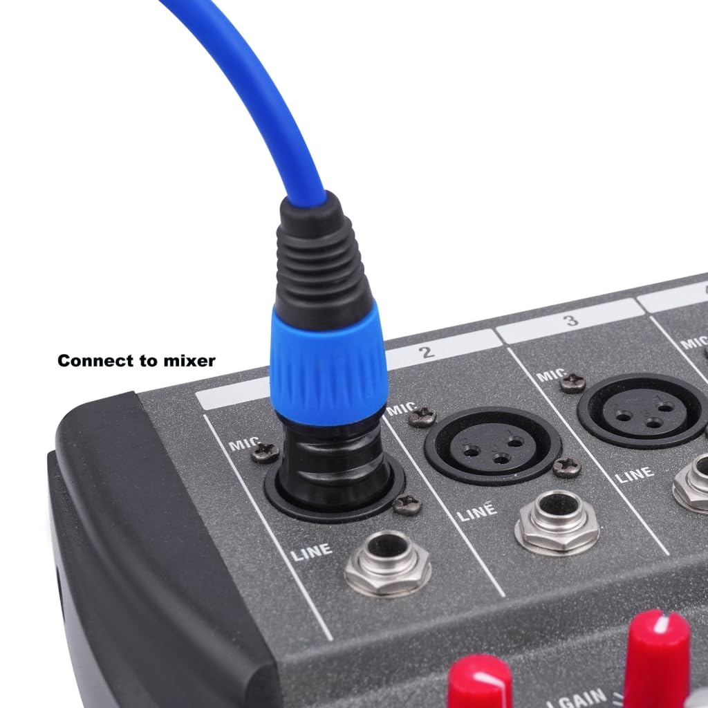Set di 5 cavi bilanciati per microfono, per registrazioni in studio e audio dal vivo, da maschio a femmina