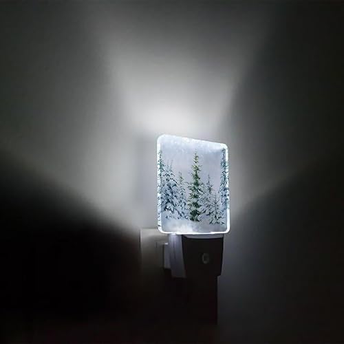 Miniatura 3 de Luz nocturna de árbol de Navidad, lámpara de noche LED con sensor automático, luces nocturnas de árboles verdes, luces nocturnas nevadas de