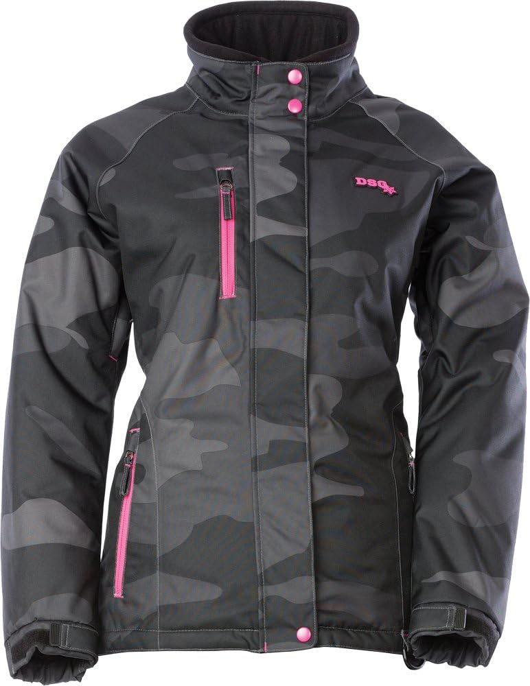 Divas SnowGear Women's Craze Jacket (Black Camo/Pink, X-Large)