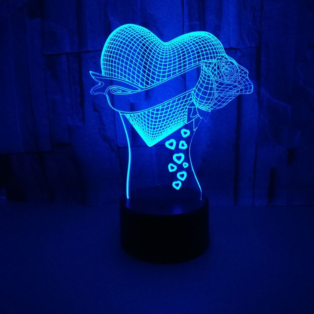 Lampada 3D Notte Con Luci LED – Nuotatore, 7 Colori Cambianti, USB, Touch, Regalo Per Bambini E Decorazione - 3