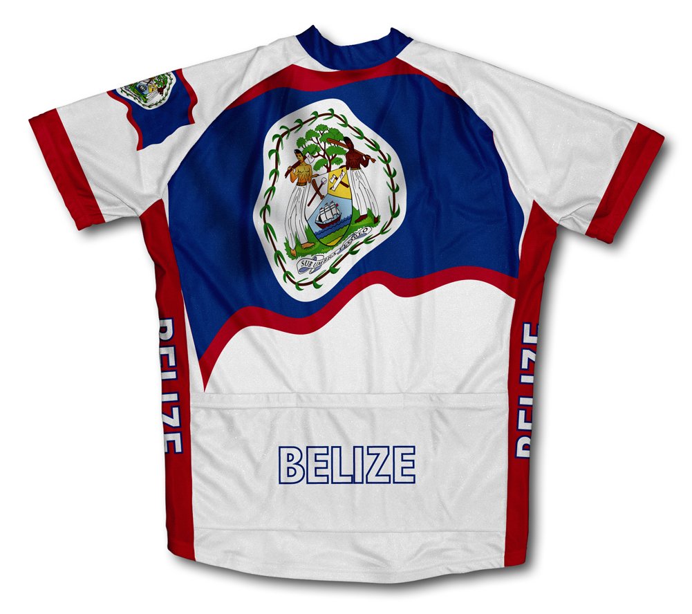 ScudoPro Belize Flag Short Sleeve Cycling Jersey for Men - Size 4XL