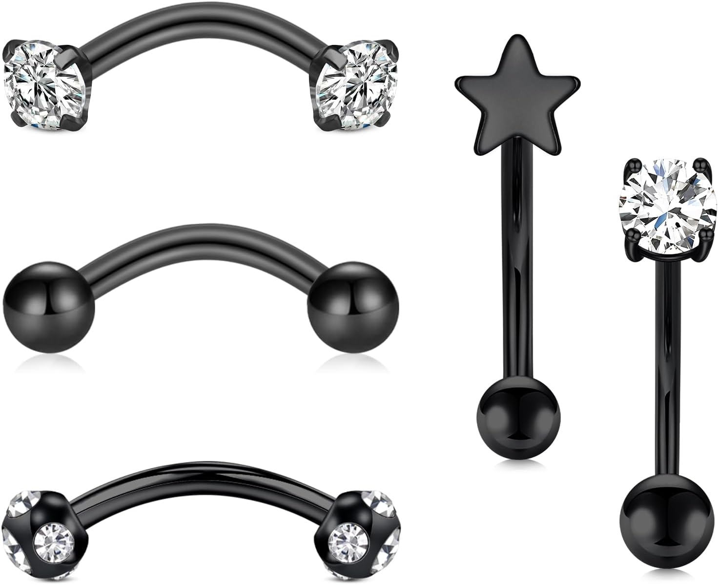 MODRSARook Piercing Jewelry Gold Rook Earrings Eyebrow Piercing Jewelry Eyebrow Rings Eyebrow Piercing Surface Tragus Piercing Jewelry 16g Jewelry Vertical Labret Lip Jewelry