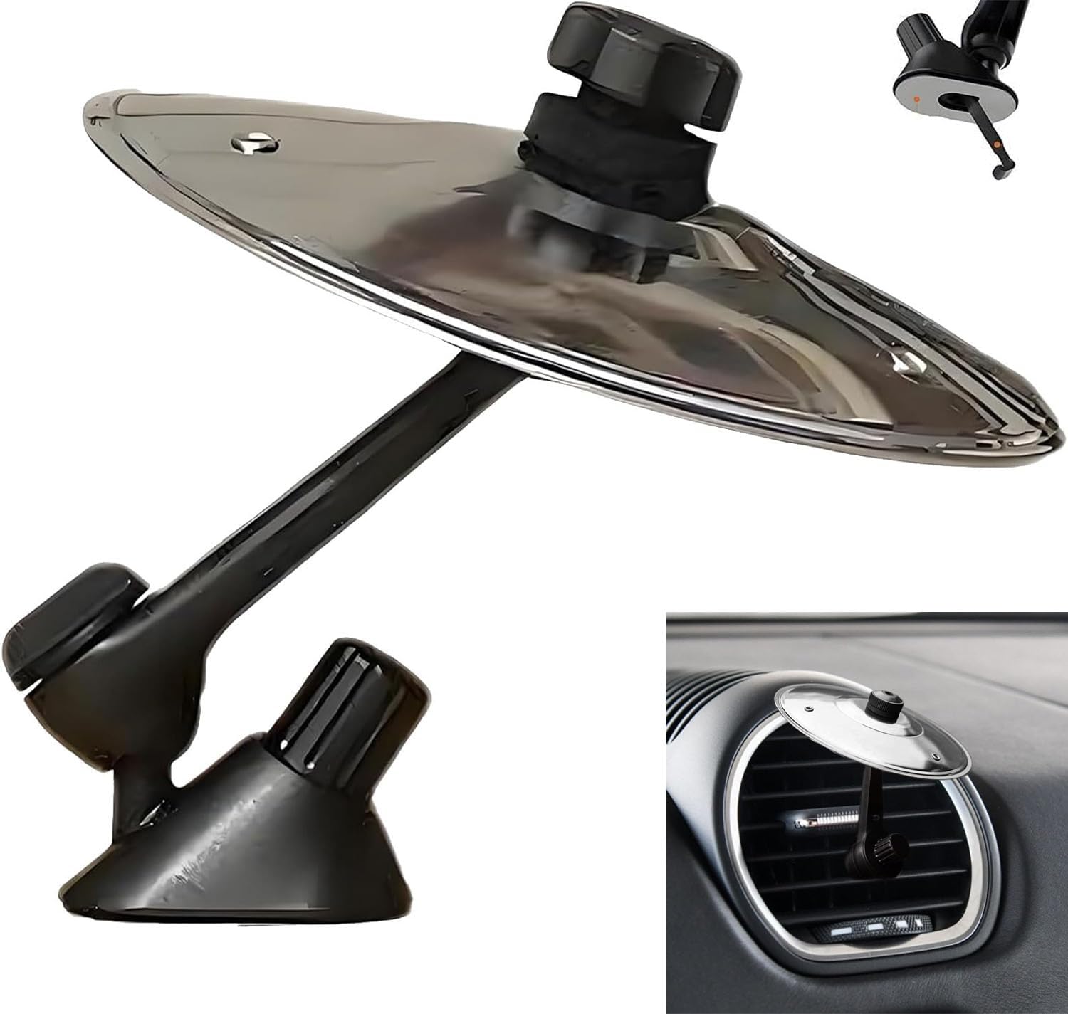 Cymbales Crash en acier inoxydable, Cymbales d'aération de voiture, Instruments de musique pour voiture compacte, Toutes les Voitures Mini Cymbales de Tambour Amateurs de Musique