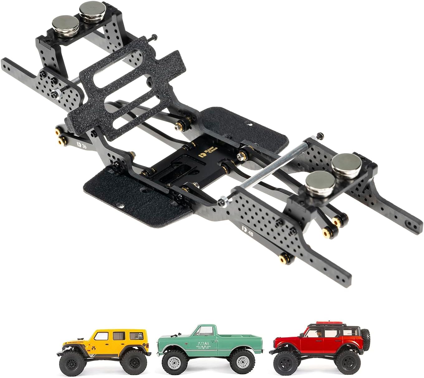 Carbon Fiber Chassis Kit for SCX24, 7° Angled Skid, LCG Chassis Kit for SCX24 Gladiator & Dodge Power Wagon
