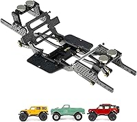 RampCrab Carbon Fiber LCG Chassis Kit for SCX24 C10 JLU Bronco - 7° Angled Skid Plate Upgrade for Superior Crawling