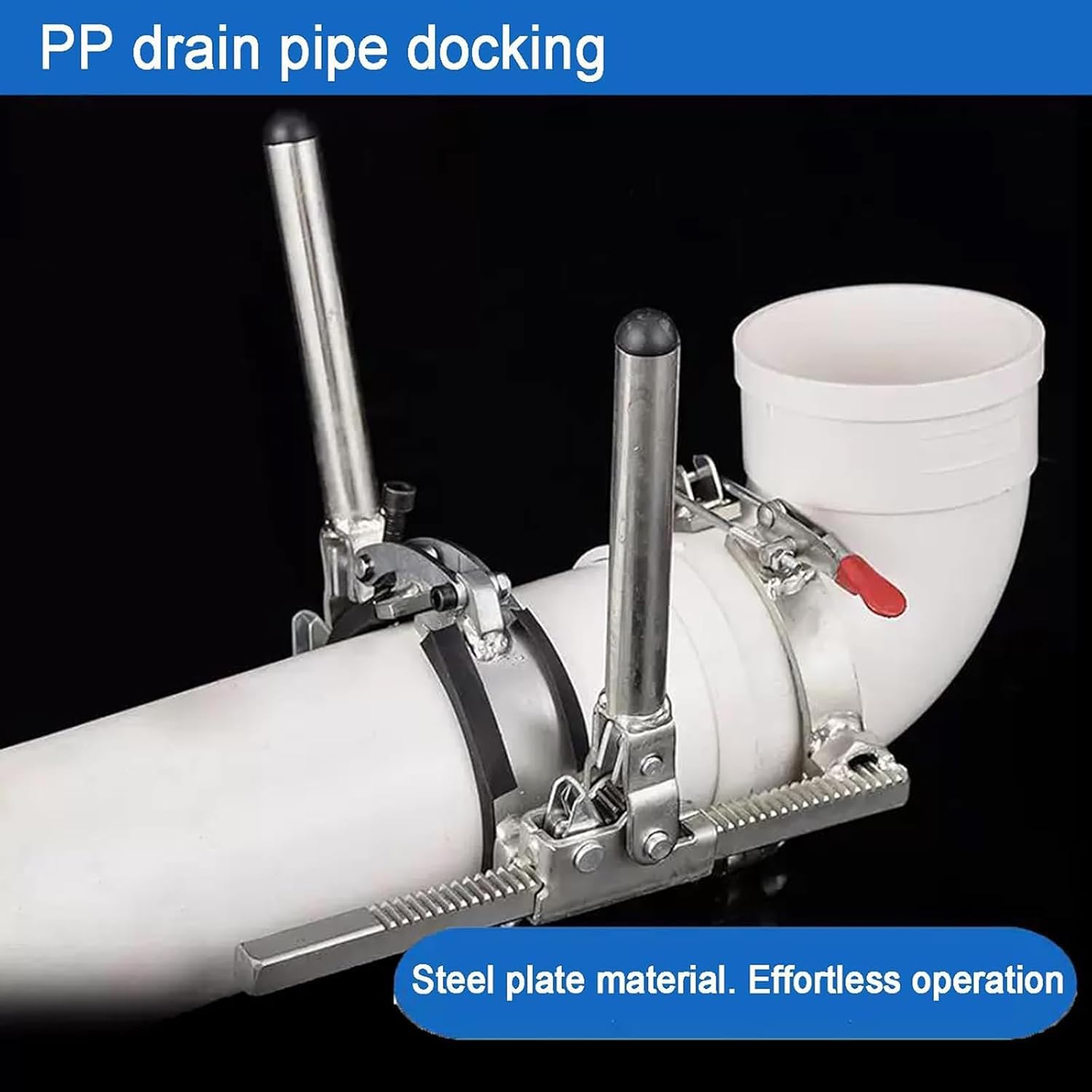 Napinacz do rur PP PVC, ciężki przyrząd do wyrównywania rurociągów z antypoślizgową klamrą zatrzaskową i dźwignią mechaniczną dla drenażu, kanalizacji i projektów budowlanych,110mm