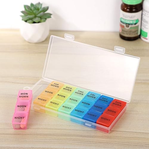 Miniatura 8 de Compartimentos grandes Pastillero de viaje Meds Pastillero De Viaje Divisor de Medicamentos Portátil Organizador de Medicamentos Caja de