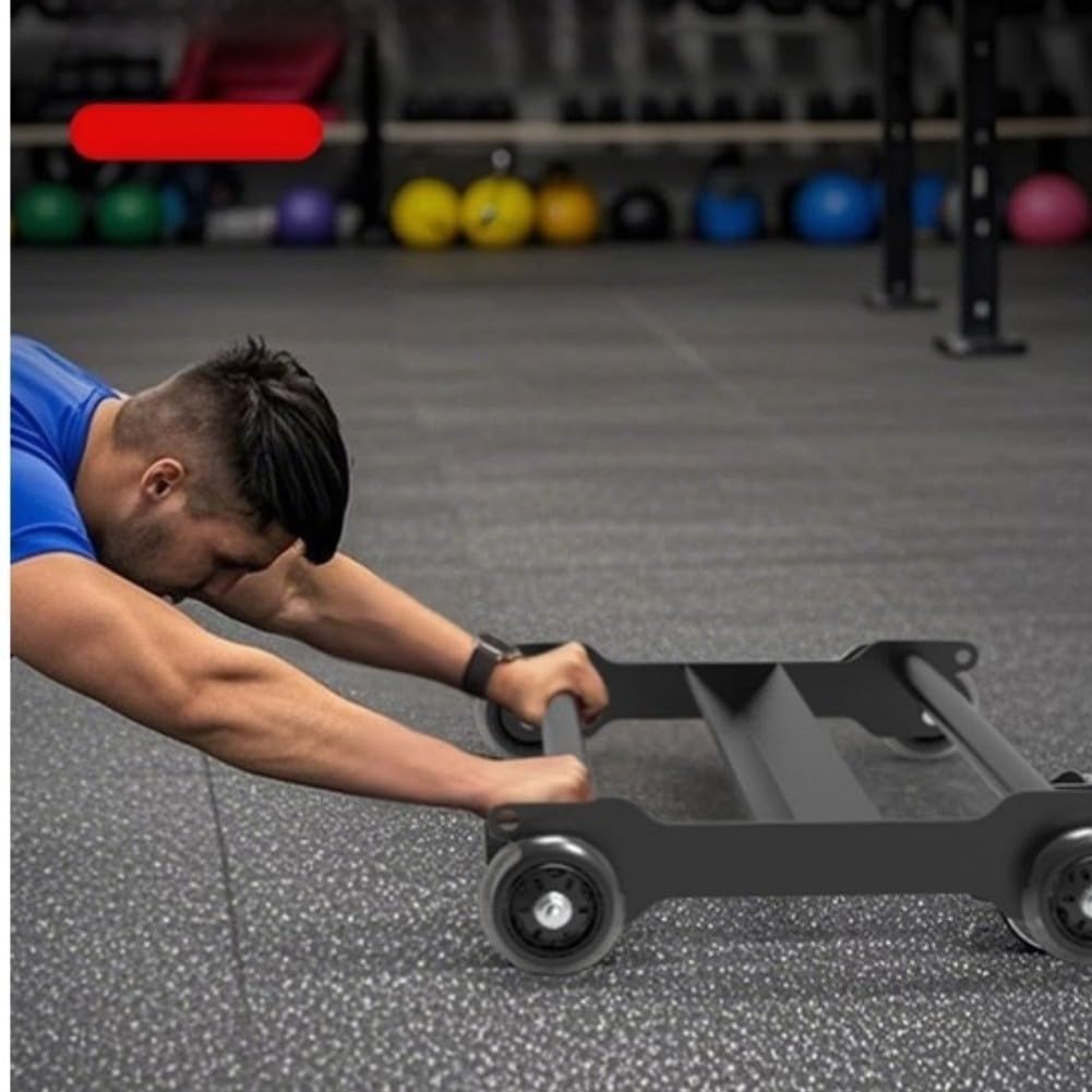 Core Trainer, ruota addominale per palestra domestica, attrezzatura per allenamento a 360° con telaio in acciaio e sistema a rulli silenziosi