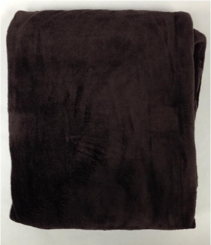 WPM Queen Blanket Sumptuously Soft Plush Coral Fleece Mega Throw/Reversible Bedspread (Brown)