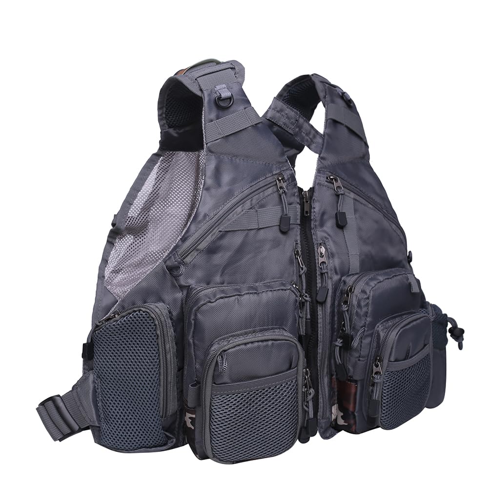 Kylebooker Chaleco de Pesca con Mosca Pescadores de Malla Ajustable Transpirable Chaqueta para Hombres Y Mujeres Chaquetas al Aire Libre Chaleco Abrigo