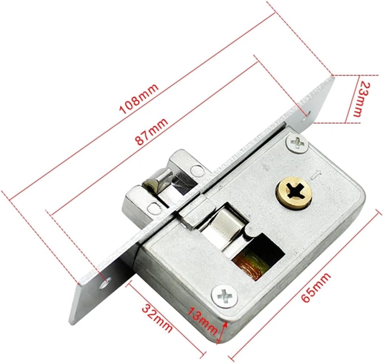 Aluminum Alloy Sliding Door Hook Lock Cross-Shaped Key Bolt Locks 1Pcs